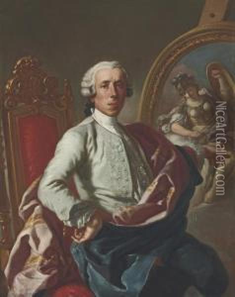 Portrait Of The Artist Oil Painting - Francesco de Mura