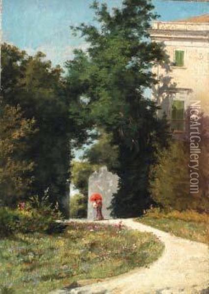 Passeggiata In Giardino Oil Painting - Marco De Gregorio