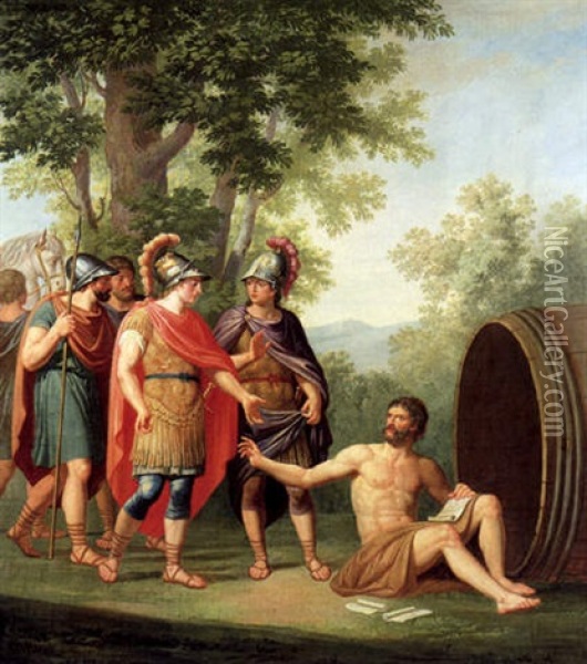 Begegnung Von Alexander Dem Grosen Mit Diogenes Oil Painting - Andreas Nesselthaler