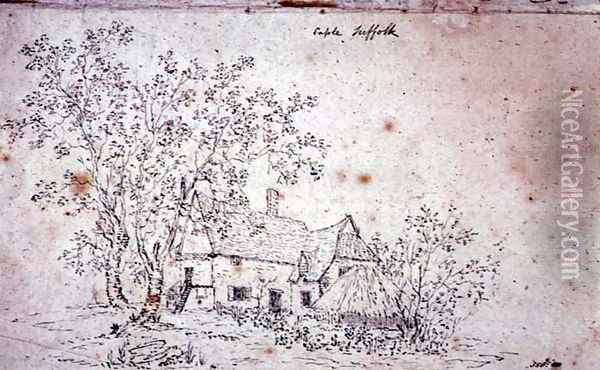 Cottage at Caple, Suffolk Oil Painting - John Constable