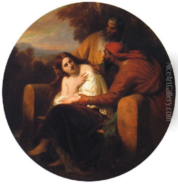 Susanna And The Elders Oil Painting - Henri De Caisne