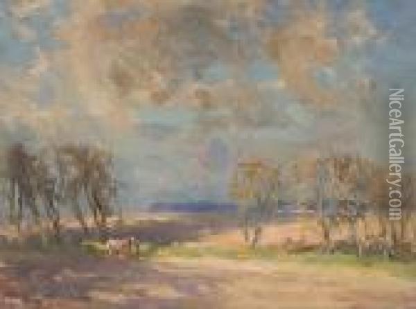 Horses In The Field Oil Painting - William Bradley Lamond