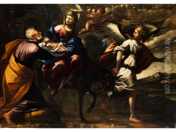 Flucht Nach Agypten Oil Painting - Giovanni Andrea (il Mastelletta) Donducci