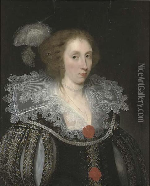 Portrait Of Mrs Campion Oil Painting - William Larkin