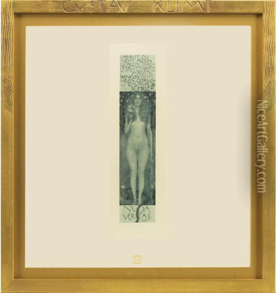 Nuda Veritas Oil Painting - Gustav Klimt