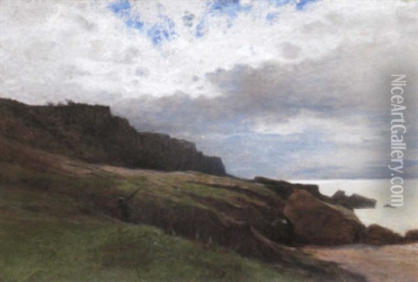 Pecheur En Bretagne Oil Painting - Gustave Eugene Castan