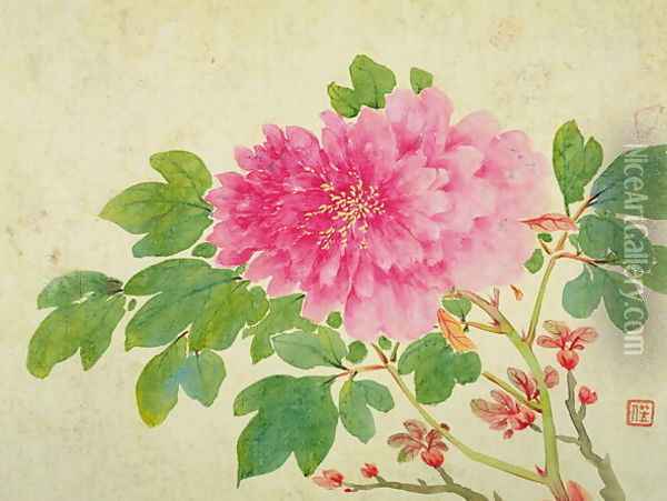 Painting of Peonies Oil Painting - Yu Jiang
