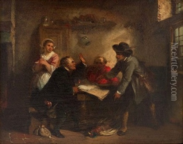 A Lively Dispute Oil Painting - Herman Frederik Carel ten Kate