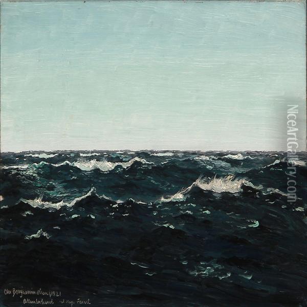 Atlanterhavet Ved Kap Farvel Oil Painting - Christian Benjamin Olsen