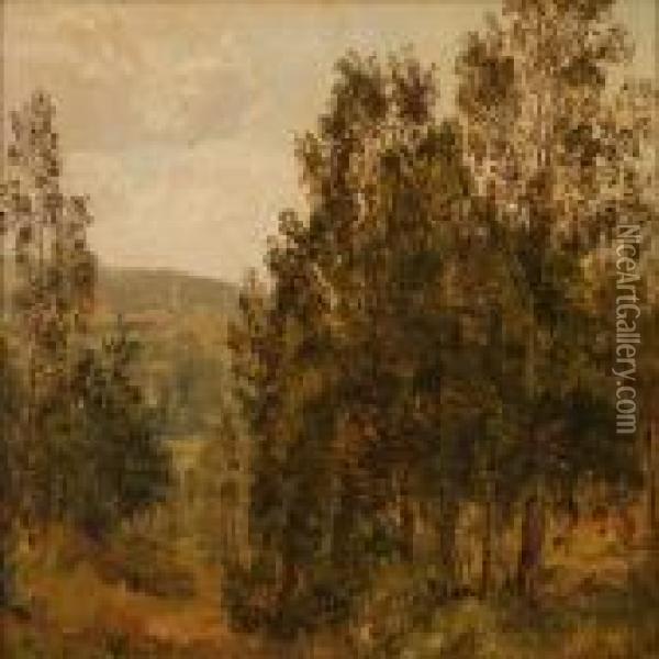 Hilly Autumn Landscape Oil Painting - Janus Andreas La Cour