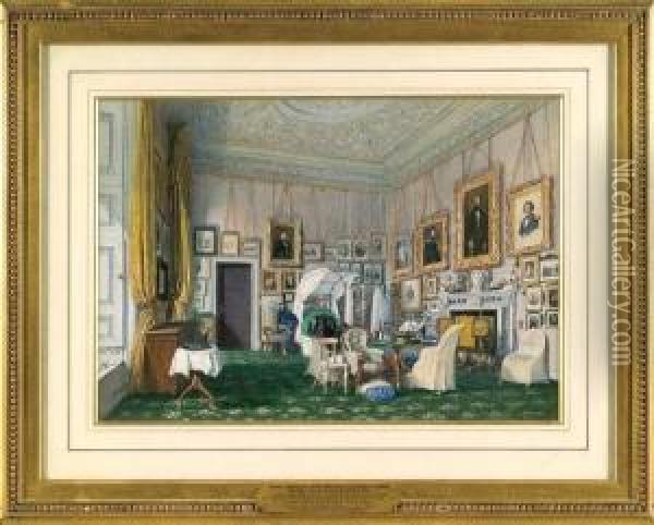La Chambre De La Reine Marie-amelie Au Chateau De Clermont (grande-bretagne) Oil Painting - Joseph Nash
