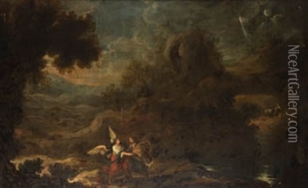 Lucha De Jacob Con El Angel De Dios Oil Painting - Pedro Orrente