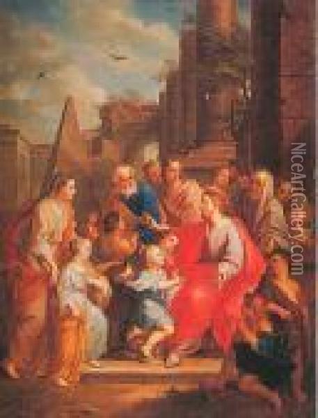 Le Christ Et Les Enfants Oil Painting - Balthasar Beschey