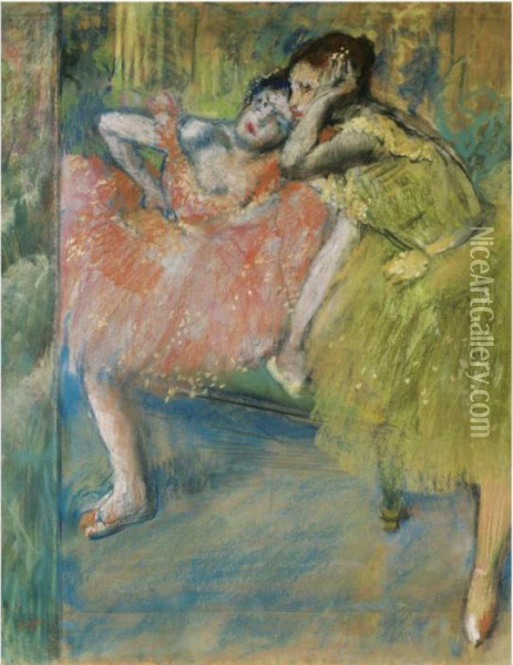Danseuses Au Foyer Oil Painting - Edgar Degas