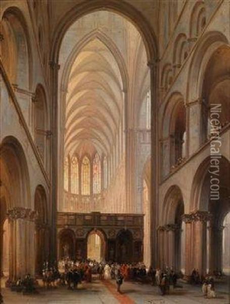 Kircheninterieur Oil Painting - Jules Victor Genisson