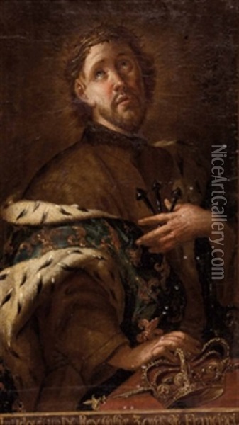 Ludwig Ix Konig Von Frankreich Oil Painting - Giovanni Antonio Pellegrini