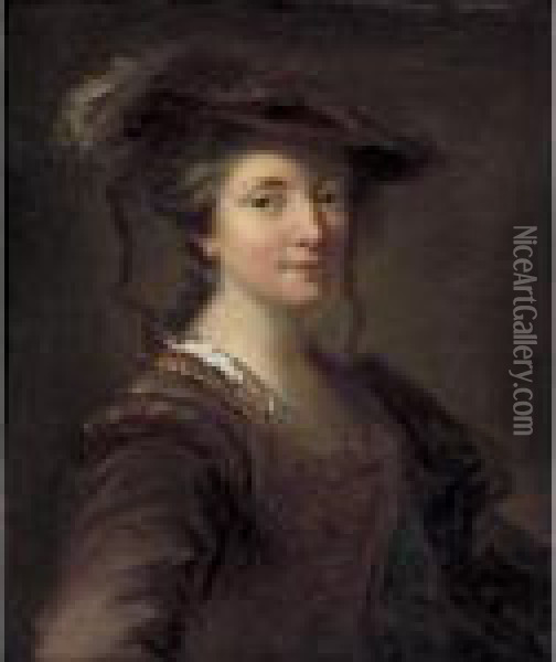 Portrait Of A Lady, Said To Be Louise Julie De Nesle, Comtesse De Mailly Oil Painting - Jean-Alexis Grimou
