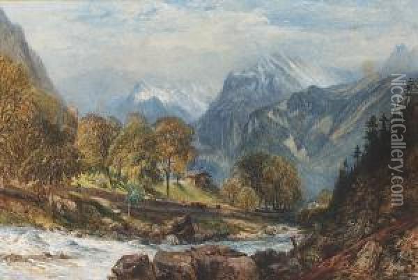 Berglen, Switzerland; Altdorf, Switzerland, A Pair Oil Painting - John Skinner Prout