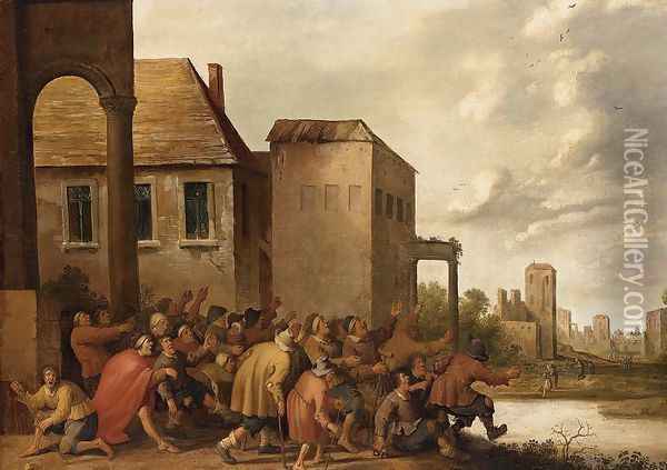 The Pool of Bethesda 1645 Oil Painting - Joost Cornelisz. Droochsloot