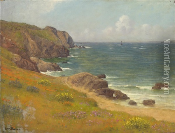 Mile Rock, Sea Cliff, San Francisco Oil Painting - William Barr