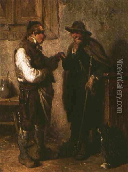 Metzger Und Schafer Oil Painting - Hugo Wilhelm Kauffmann