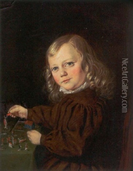 Portraet Af Greve Joachim Sigismund Ditlev Knuth Oil Painting - Just Jean Christian Holm