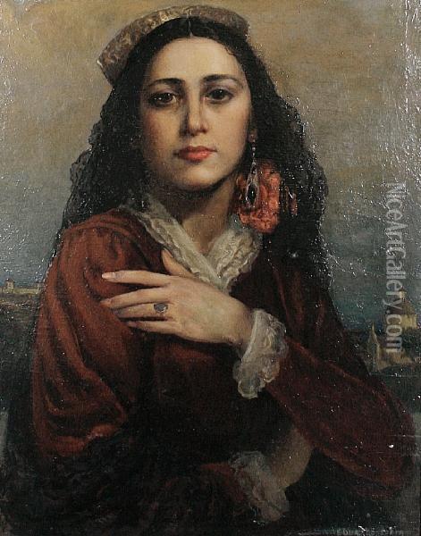 Portrait Of A Spanish Woman Oil Painting - Eduardo Soria