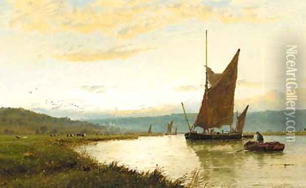 On the Medway, near Rochester Oil Painting - George Stanfield Walters
