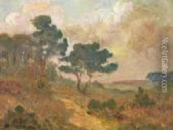 A Landscape With Trees Oil Painting - Albert Lebourg