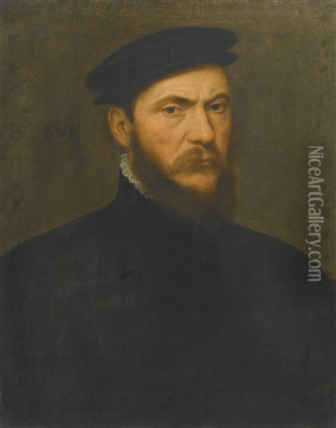 Portrait Of A Bearded Man, Half-length Oil Painting - Willem Key
