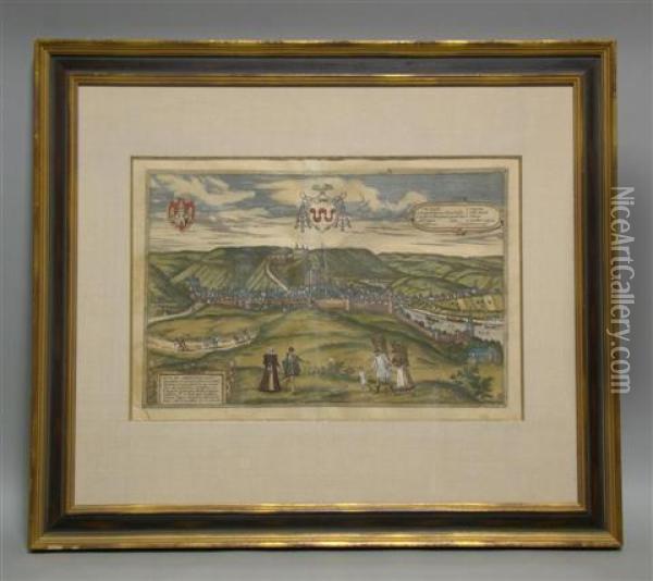 D. Remaculus Lymburgus -topographical City View Oil Painting - Georges Braun