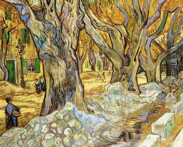 Large Plane Trees Oil Painting - Vincent Van Gogh