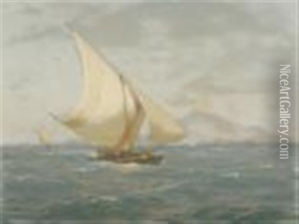 A Sutee Off Aden, With Sham San Mountain In The Distance Oil Painting - John Fraser