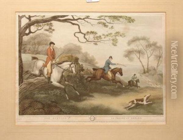A Coloured Hunting Print Oil Painting - William Sam. Howitt