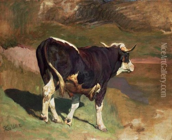 Stier Auf Der Weide Oil Painting - Johann Rudolf Koller