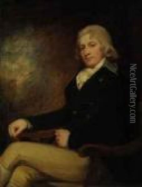 Portrait Of Colin Dunlop Of Carmyle, Provost Of Glasgow, Seated,three-quarter-length Oil Painting - George Romney