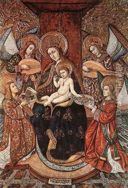 Madonna with Music-Making Angels 1460-70 Oil Painting - Pere Garcia