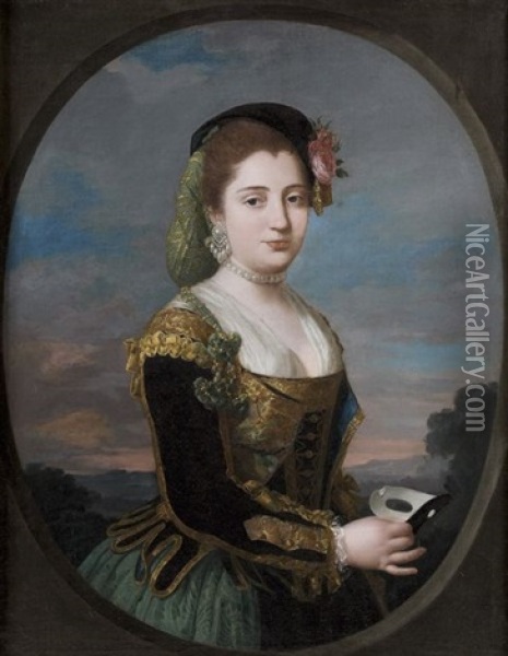 Portrait De La Marquise De Llano (?) Oil Painting - Anton Raphael Mengs