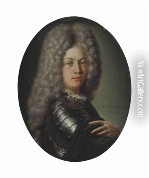 Portrait Of A Gentleman, Traditionally Identified As James Butler (1665-1745) 2nd Duke Of Ormonde, Kg Kt Oil Painting - Willem van Mieris