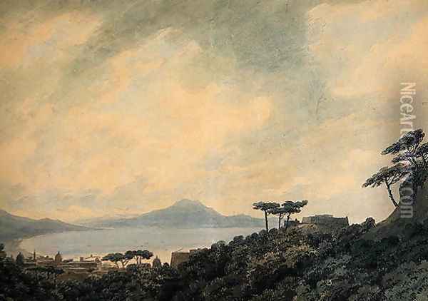 Bay of Naples from Capodimonte, 1790 Oil Painting - John Robert Cozens