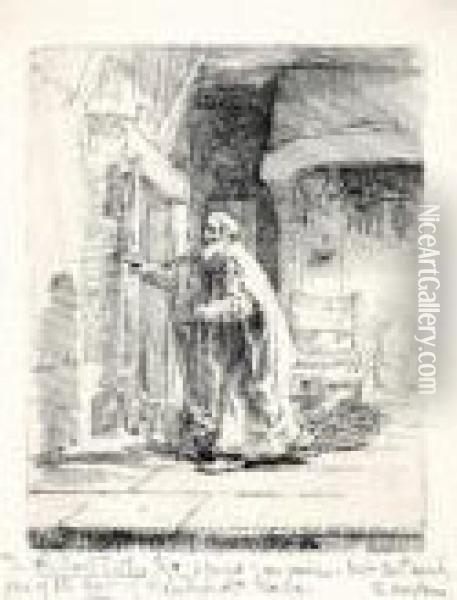 The Blindness Of Tobit (b., Holl.42; H.252; Bb.51-d) Oil Painting - Rembrandt Van Rijn