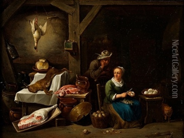 Bodegon De Cocina Oil Painting - David Ryckaert III