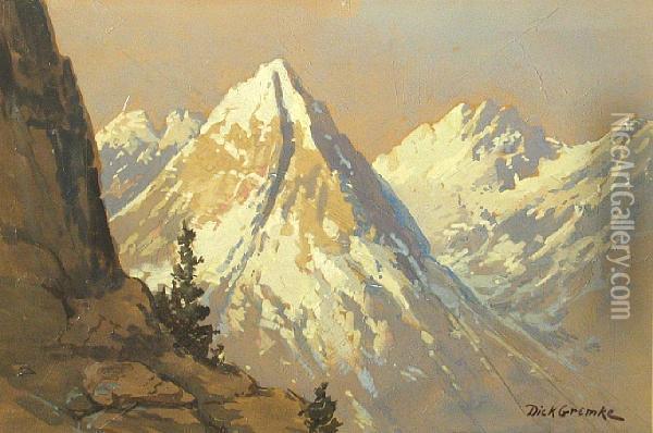 Kings River Peaks Oil Painting - Deidrich Henry Gremke