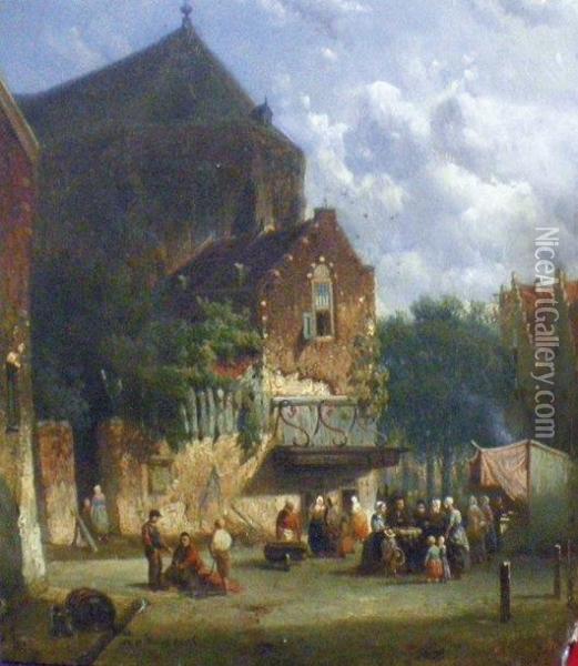 La Fete Villageoise Oil Painting - Marianus Adrianus Koekkoek