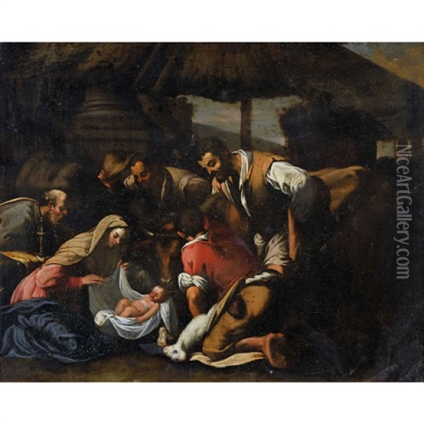Anbetung Der Hirten Oil Painting - Jacopo dal Ponte Bassano