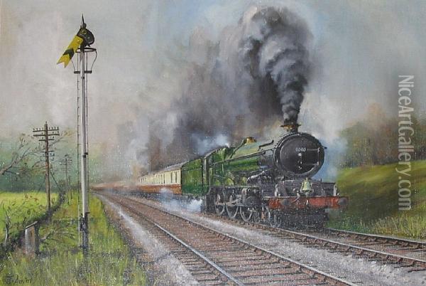 V At Speed Oil Painting - George W. King