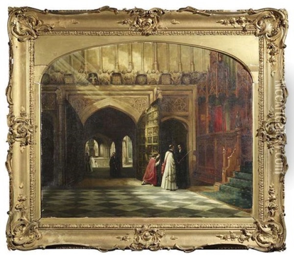 Kircheninterieur Mit Geistlichen Herren Oil Painting - William Carpenter
