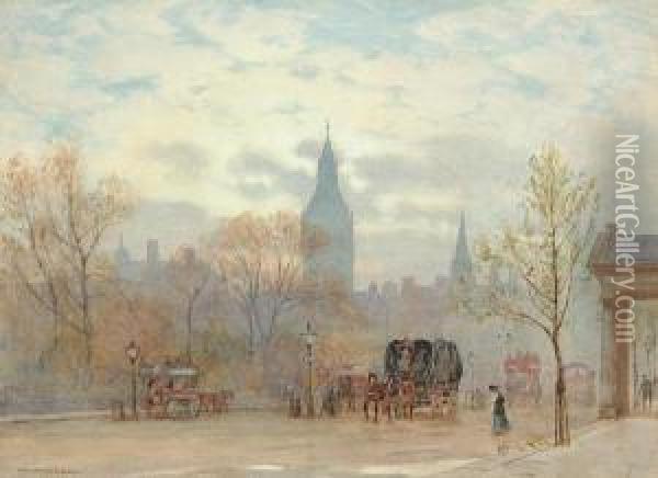 Parliament Street Oil Painting - Herbert Menzies Marshall