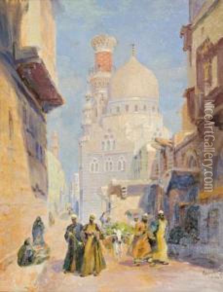 Cairoi Utcareszlet Oil Painting - Karoly Cserna