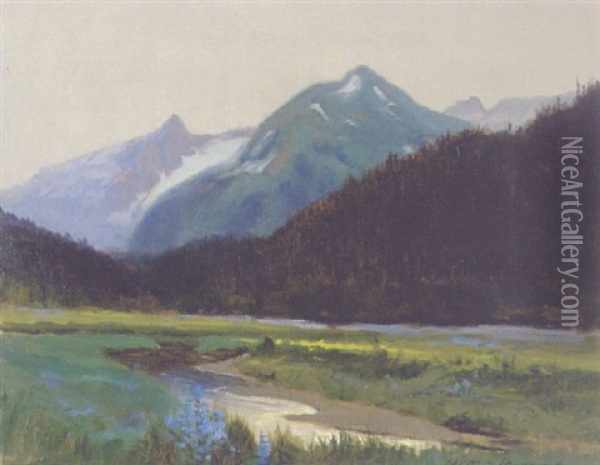 River Range Oil Painting - Sydney Mortimer Laurence